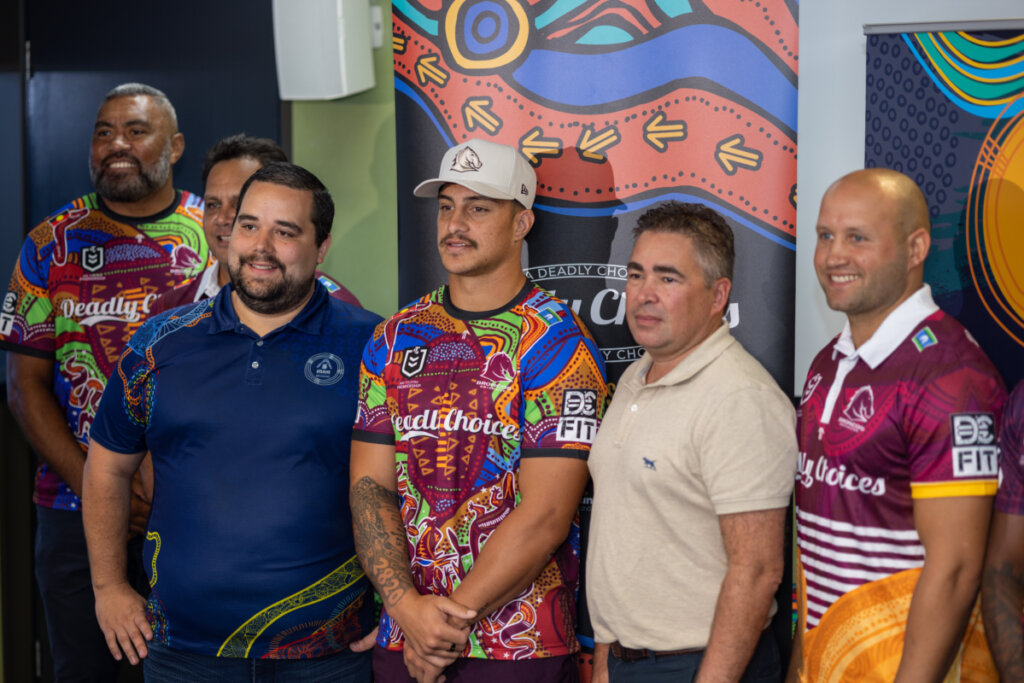 NRL BRONCOS TRAINING, Deadly Choices Ambassadors Steve Renouf and